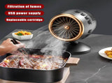 Portable Desktop Extractor Hood, Low Noise Adjustable Height Range Hood for Indoor BBQ Hotpot Studio V1237-ZY-917-016