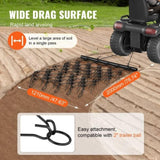 Drag Harrow, 4'x4' Heavy-Duty Chain Harrow with 69 Teeth, ATV UTV Tractor Attachments Field Drag Mat V952-LPGDK4X4FT0067AQTV0