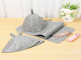6Pcs Sauna Hats & 6Pcs Sauna Mats, Felt Sauna Hat, Bath Hair Caps with Loops, Heat Insulation Sauna V1107-113-14727