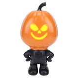 Talking Singing Pumpkin Figurine with Projector Lighted Pumpkin Desktop Ornament for Holiday Prop V1294-YM0901-3115250087011