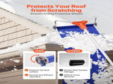 Snow Roof Rake, 27cm Aluminum Blade, 1.25-5.24 m Adjustable Roof Snow Scraper with Wheels & Slide, V952-WDPZ16FTGDS4UBU30001V0
