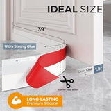 6Pack Door Draft Stopper, Door Sweep, Weather Stripping Seal Self-adhesive silicone under door draft V1107-125-68672-WHT-6PACK