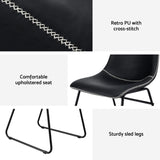 Artiss 4x Dining Chairs Retro PU Leather Kitchen Lounge Cafe Accent Chair Black UPHO-C-DIN-2503-BKX4