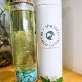 Rose Gold Crystal Bottle with Gemstone Base and Tea Infuser V573-CWBGBRQ