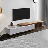 TV Cabinet with 2 Storage Drawers With High Glossy Assembled Entertainment Unit in White Ash colour V43-TVC-GND-WA