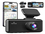4K 3 Channel Dash Cam with 5G WiFi, Front, Rear, and Inside Recording, Free 64GB SD Card LSB-59117