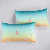 Aqua Sunset Butterfly Dream Comforter Quilted Doona Set V745-AB010897AJ3