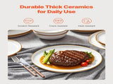 18 PCS Dinnerware Set Ceramic Plates and Bowls Sets Service for 6 White V952-YXKSMBSYXKS1DV8NNV0