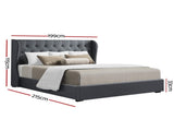 Artiss Bed Frame King Size Gas Lift Charcoal ISSA BFRAME-E-ISSA-K-CHAR-AB