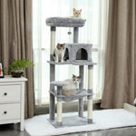 Grey Road Cat Tree Tower Scratching Post Scratcher Cats Condo House Bed 143cm V201-W12900685