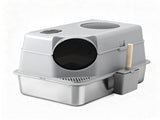 i.Pet Cat Litter Box Large Stainless Steel High Sided Pet Toilet Odour Control PET-CLB-STL-CV-LTGR