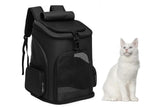 Expandable Large Cat Backpack Carrier for Small Pets - Black V1263-JX-6221