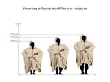Khaki Cozy 4-in-1 Wearable Fleece Poncho Sleeping Bag - Multifunctional Camping Blanket with V888-ELOSUNG32562