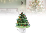 Xmas Tree Night Light Ceramic Decorative Plug in Tree Nightlight Xmas Decor for Bedside Tables Study V1294-YM0901-3115240103412