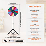 18 Inch Tabletop Color Prize Wheel with Folding Tripod Floor Stand 14 Slots Dry Erase V952-18YCSJZCCSZL00001V0