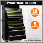 Black15 Drawer Tool Box Trolley Cabinet Storage Cart Garage Toolbox Organiser V465-95230-95237