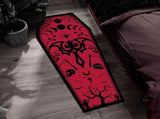 Halloween Coffin Rug - 4.3x1.6 Ft Goth Bath Mat, Non- Indoor Carpet for Living Room, Bedroom & V1366-AZ2-W-16569