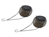 2pcs Outdoor Solar Lanterns IP65 Waterproof Solar Wrought Iron Lamp Decorative Garden V1294-YM0901-3119240006111