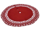 Knitted Christmas Tree Skirt Reusable Xmas Tree Stand Mat Floor Protector Home Party DecorationRed V1294-YM0523-3115210223911