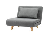 Artiss Sofa Bed Convertible Couch Recliner Lounge Chair Linen Grey SBED-E-FLD01-1S-GY