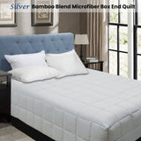 Shangri La Bamboo Blend Microfiber Box End Quilt Silver King V442-KIT-QUILT-BOXEND-SILVER-KI