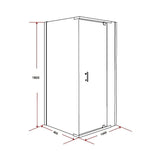 Shower Screen 1000x900x1900mm Framed Safety Glass Pivot Door By Della Francesca V63-829091