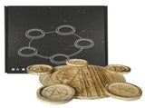 Candlestick Altar Candle Holder with Pentacle Altar Plate Table Tray, Wooden Disc Candle Holder for V1369-AZ3-W-22418