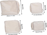 4pcs Extra Large Compression Packing Cubes Hanging Travel Organiser Bags - Polyester V1263-JX-4329