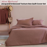 Ardor Alton Burlwood Jacquard Embossed Texture Geo Quilt Cover Set King V442-INT-QUILTCS-ALTON-BURLWOOD-KI