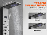 Shower Panel System, 6 Shower Modes, LED & Screen Hydroelectricity Shower Panel Tower, Rainfall, V952-FTYS6CS2MSDPKUG3WV9