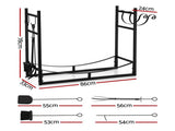 Gardeon Firewood Rack 84cm Wood Rack Firewood Storage Indoor Outdoor Black FSR-A-H84