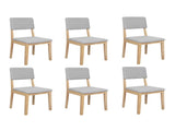 Levede Dining Chairs 6 Upholstered Kitchen Chair CH1143-2-NTX3