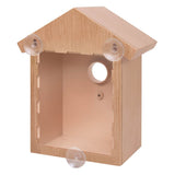 Window Bird House with Strong Suction Cup, Wooden Birdhouse, Clear Window Bird Feeder, Outdoor Birds V1366-AZ2-W-12665