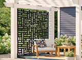 Metal Privacy Screen, 120 x 193cm, Outdoor Privacy Screens 3-Panel, Freestanding Outdoor Divider V952-DLSHWYSPMJS7CV2AZV0