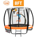 Kahuna Trampoline 8 ft with Basketball Set - Orange TRA-KAH-08-OR-BB