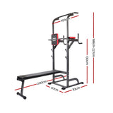 Everfit Weight Bench Chin Up Bar Bench Press Home Gym 380kg Capacity FIT-CHINUP-BENCH