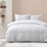 Ardor Lucy White Tufted Detail Quilt Cover Set Double V442-INT-QUILTCS-LUCYTUFTED-WHITE-DS