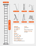 VEVOR Multi-Purpose Folding Ladder 7-in-1 4 Step 15.5ft with Scaffolding Plank V952-DGNZDTLHJ4JPVKGVPV0