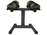 Powertrain Eon Dial Up 90KG Adjustable Dumbbells Pair with Stand - Green DMB-B14-045-GN-2S