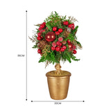 Christabelle 36cm Christmas Tabletop Topiary with Berries Baubles & Pine Cones 112_GUE504