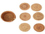 6 PCS Rattan Coasters Hand Made Teacup Coasters Set Insulated Rattan Cup Placemat Teacup Accessories V1294-YM0716-3118220144312