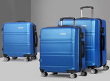 Wanderlite 20" 24" 28" Luggage with TSA Lock Spinner Travel Suitcase Carry On Hard Shell Luggage LUG-ABS-LINE-3SET-BU