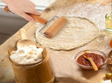 Set of 2 Pizza Dough Roller & Docker, Stainless Steel Hole Maker Puncher, Wooden Rolling Pin for V1259-DP01-A-3910