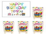5 pcs Birthday Party Decoration Set - Happy Birthday Backdrop Banner with 4 pcs Chair Covers, V888-ELOSUNG53135