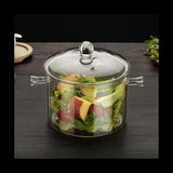 Double Ear Bowl Glass with Lid High Borosilicate Heat Salad Household Home Tableware V1369-AZ3-W-12956