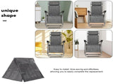 Grey Outdoor Chair Fabric Replacement for Camping and Balcony Use 1Set V1366-AZ2-W-14051
