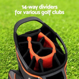 Everfit 14 Ways Dividers Golf Bag Stand Insulated Carry Bag Zippered Rain Cover GOLF-A-BAG-14D