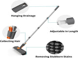 Floor Scrubber 3 in 1 with Long Handle 360 Degree Swivel Head Grey V1237-ZY-818-127