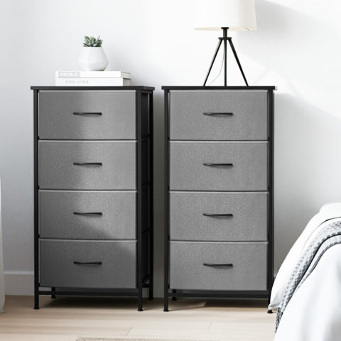 Artiss Set of 2 Chest of 4 Drawers Storage Dresser Tallboy Grey DIY-CDR-4D-GYX2