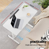 Artiss Laptop Desk Table Adjustable 80CM White LA-DESK-80T-WH